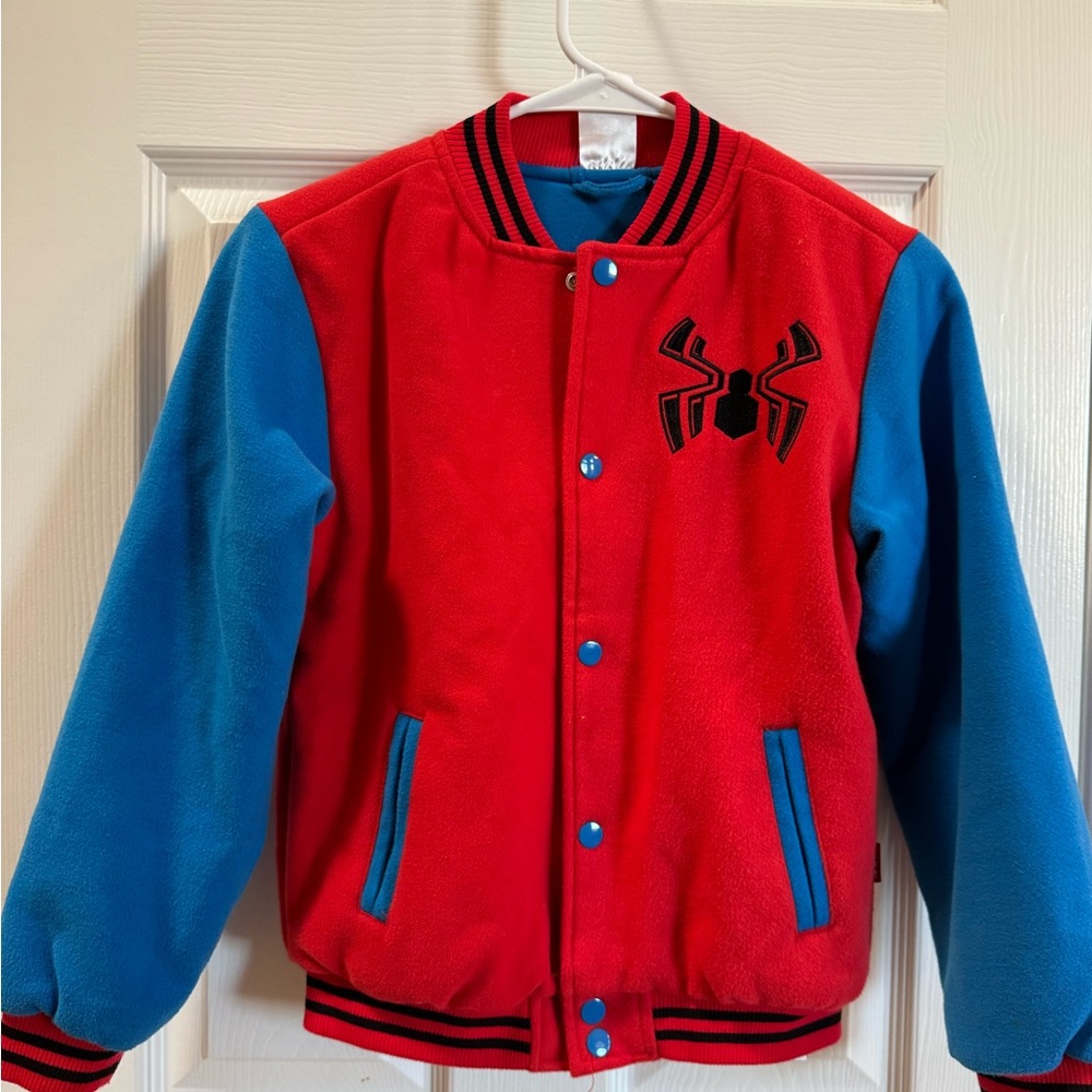 Marvel Spider-Man Red Varsity Jacket with Branded Tag